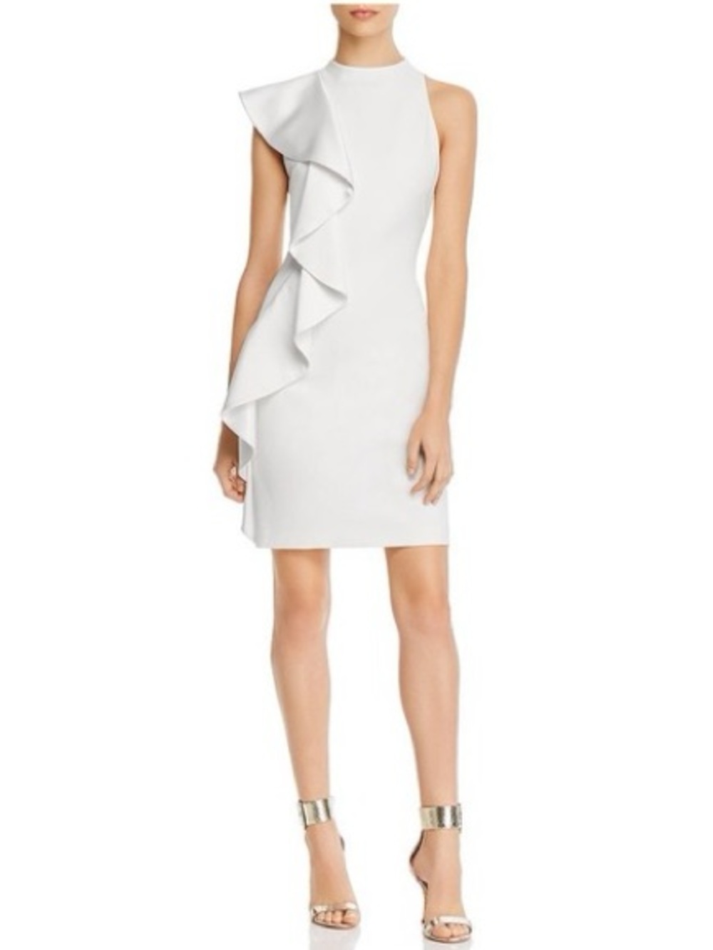 Alice + Olivia Stephanie Asymmetrical Dress White Size 8